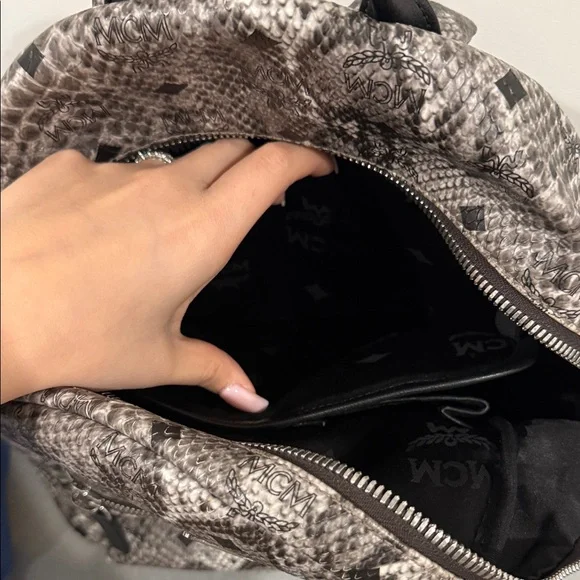 MCM Snake Print Backpack
